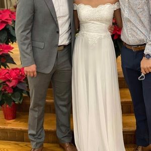 Off the shoulder wedding dress